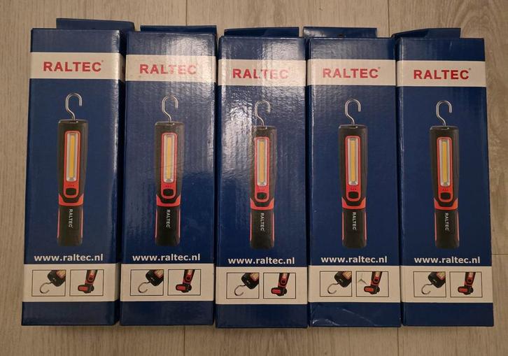 5 stuks led oplaadbare werklamp/looplamp merk Raltec, Doe-het-zelf en Verbouw, Bouwverlichting, Nieuw, Minder dan 50 watt, Ophalen of Verzenden