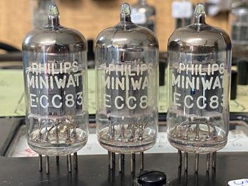 ECC83 Philips Miniwatt Matched Trio 12AX7 Philips CV492 beschikbaar voor biedingen