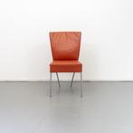 4x Montis Spica Stoel Oranje/Cognac Leder - RVS Frame, Niet ingevuld, Gebruikt, Overige kleuren, Niet ingevuld