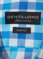 NIEUW GENTILUOMO overhemd, shirt, slimfit, blauw/wit, Mt. 43, Nieuw, Blauw, Halswijdte 43/44 (XL), Gentiluomo
