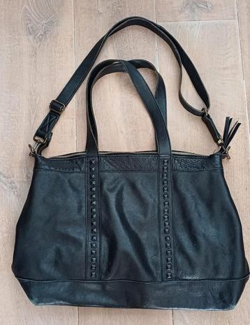 Goosecraft zwarte leren luiertas zwart leer mom bag tas 