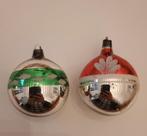 Ajeko, 2 ballen: groen en rood, handgeschilderde blaadjes, Ophalen of Verzenden