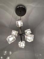 Plafond lamp diamant glas blokjes, Gebruikt, Ophalen, Glas