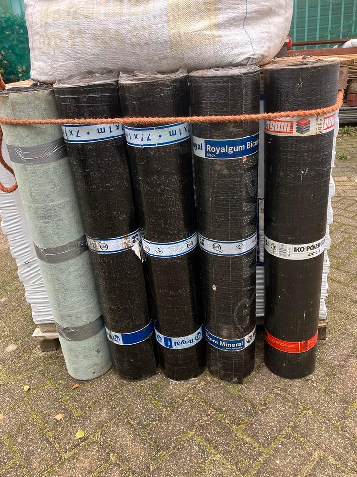 Rol Dakleer Royalgum Bicom Mineral Zwart, Doe-het-zelf en Verbouw, Dakpannen en Dakbedekking, Zo goed als nieuw, Dakleer, Overige materialen