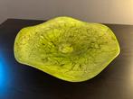 Prachtige grote groene schaal, Ophalen of Verzenden, Zo goed als nieuw, Rond, Glas