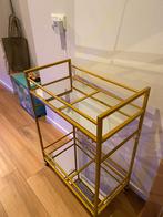 Gouden Serveerwagen / Barwagen, Huis en Inrichting, Ophalen, Zo goed als nieuw
