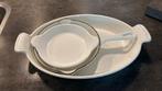 Le Creuset Pannenset Wit 3 stuks, Ophalen of Verzenden, Gebruikt, Gietijzer, Overige typen