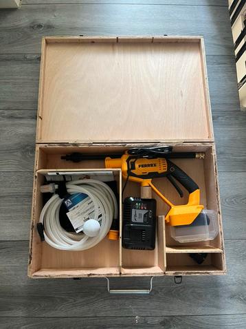 Ferrex accu-hogedrukreiniger nieuw in zelfgemaakte koffer beschikbaar voor biedingen