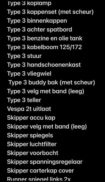 Piaggio onderdelen beschikbaar voor biedingen
