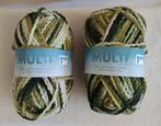 2 bollen dik garen multicolor groen/beige à 100 gram., Ophalen of Verzenden, Nieuw, Breien of Haken, Wol of Garen