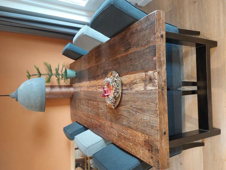Houten eettafel, Huis en Inrichting, Tafels | Eettafels, Zo goed als nieuw, 50 tot 100 cm, 200 cm of meer, Rechthoekig, Ophalen