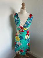 King Louie maat L turquoise zomer jurk bloemen 444