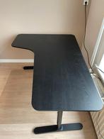 Ikea bureau Bekant zwart bruin, in hoogte verstelbaar., Ophalen of Verzenden, In hoogte verstelbaar, Gebruikt