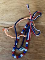 Nieuw🧡armbandjes💙kralen/lint❤️oranje/rood-wit-blauw, Nieuw, Blauw, Met bedels of kralen, Ophalen of Verzenden