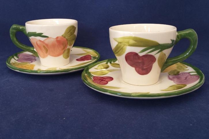 Mason's Fruit - 2 mokkakopjes met schotels, Antiek en Kunst, Antiek | Servies los, Ophalen of Verzenden