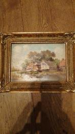 Landschap met boerderij door E. Klauser, Antiek en Kunst, Ophalen