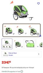 Fietstrailer fietskar voor 2 kinderen, Ophalen, Opvouwbaar, Zo goed als nieuw, Kinderkar