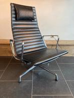 Vitra Eames EA 124 fauteuil , chroom, zwart leder, Vitra, Design, 75 tot 100 cm, Ophalen of Verzenden