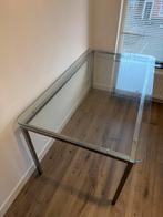 Glazen tafel 160x90 cm, Ophalen, Gebruikt, 150 tot 200 cm