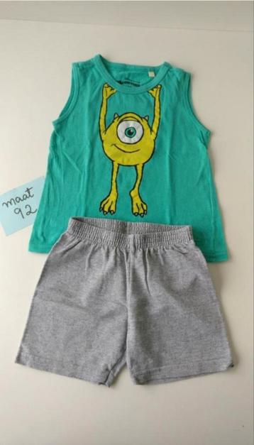 2-delig Monsters Univ. set korte broek & singlet C&A maat 92 beschikbaar voor biedingen
