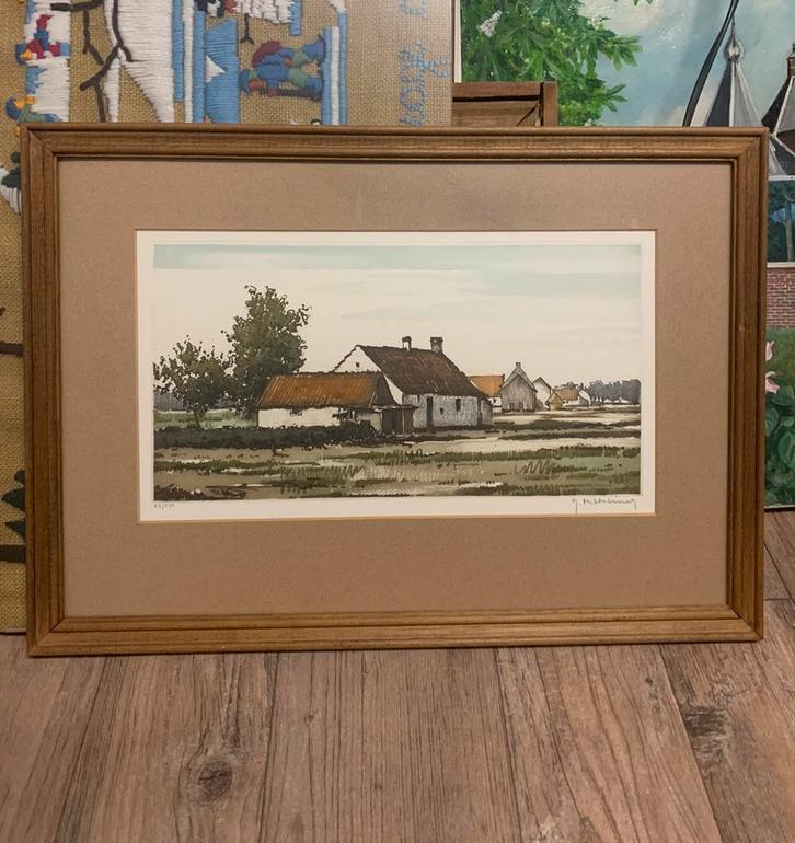 Genummerde ets Roger Hebbelinck, Antiek en Kunst, Kunst | Etsen en Gravures, Ophalen of Verzenden