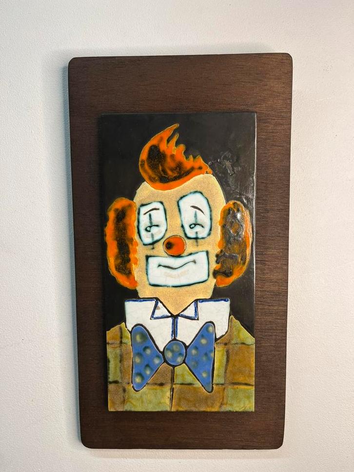 Vintage keramische clown wanddecoratie, Huis en Inrichting, Woonaccessoires | Wanddecoraties, Gebruikt, Ophalen of Verzenden