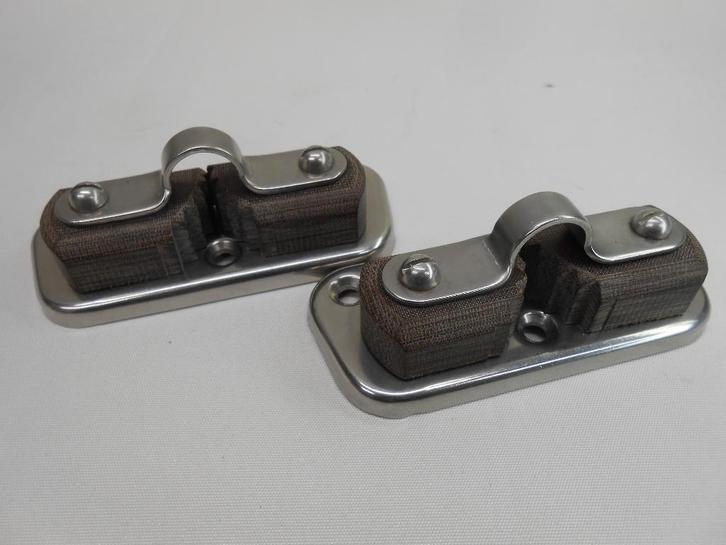 RVS/Tufnol Schootklemmen, Touwklemmen + geleider, 12 - 14 mm, Watersport en Boten, Accessoires en Onderhoud, Gebruikt, Overige typen