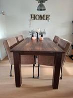 Houten eettafel kleur bruin, Huis en Inrichting, Tafels | Eettafels, Ophalen, Gebruikt, 50 tot 100 cm, Vijf personen of meer