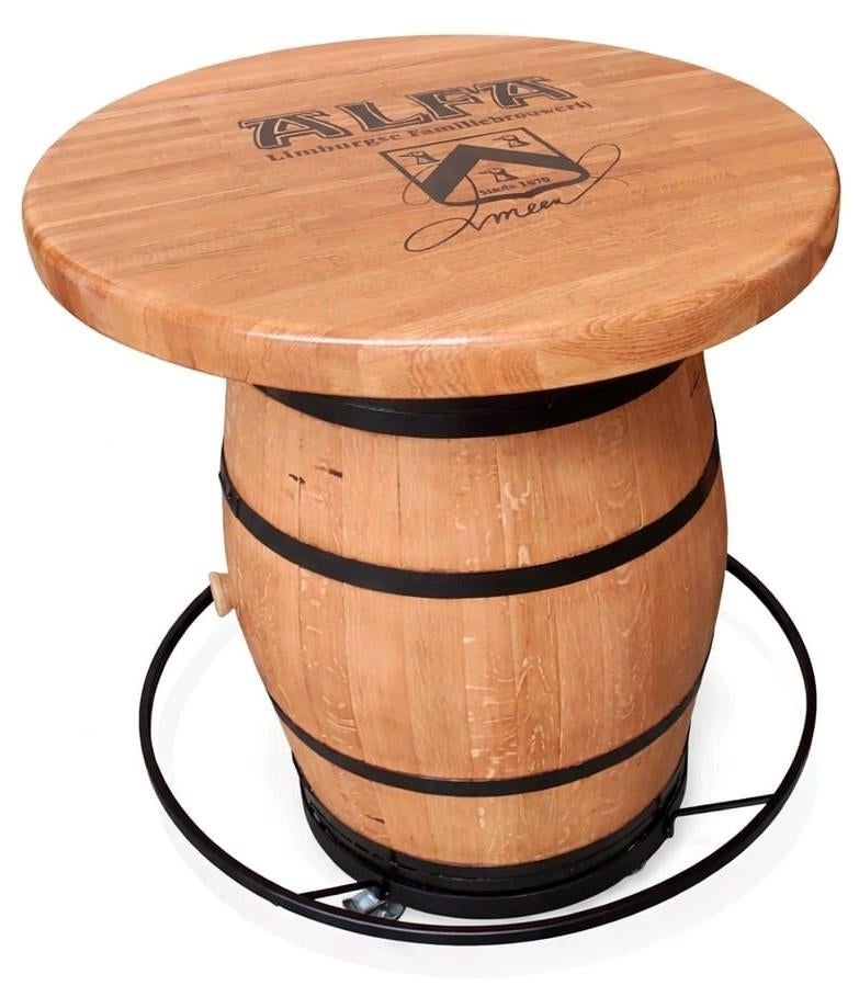 ALFA BIER wijnvat statafel met massief eiken blad, Verzamelen, Biermerken, Nieuw, Overige typen, Overige merken, Ophalen of Verzenden
