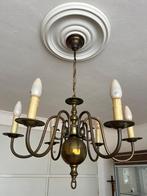 Antieke kroonluchter van koper, Huis en Inrichting, Lampen | Kroonluchters, Ophalen, Zo goed als nieuw