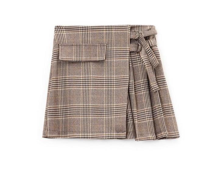 LUMINA wikkelrokje geruit mt S en mt M, Kleding | Dames, Rokken, Nieuw, Bruin, Boven de knie, Verzenden