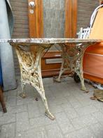 antieke tuintafel met gietijzeren onderstel, Ophalen, Gebruikt, Rechthoekig, Metaal