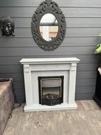 Mooi sfeer haard met spiegel, Ophalen of Verzenden, Gebruikt, Vrijstaande haard, Elektrische haard