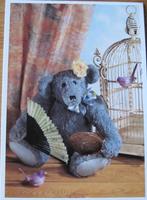 grijze teddybeer met waaier - nieuwe ansichtkaart, Verzamelen, Verzenden, 1980 tot heden, Ongelopen, Overige thema's
