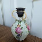Vintage vaas vaaslamp lamp tafellamp met bloemen. Frans?, Ophalen of Verzenden, Gebruikt, Minder dan 50 cm