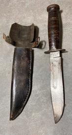 US Kinfolks AAC gevechtsmes met lederen scabbard -1943, Verzenden, Landmacht, Amerika, Mes of Dolk