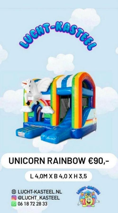 Springkussen huren verhuur feest kinderen luchtkasteel, Kinderen en Baby's, Speelgoed | Buiten | Springkussens, Zo goed als nieuw