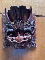 Balinees Houten Masker - Handgesneden Kunstobject, Antiek en Kunst, Ophalen of Verzenden