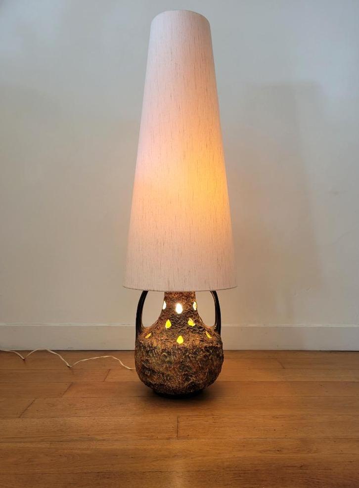 Vintage keramieken Fat Lava vloerlamp uit 1960, Huis en Inrichting, Lampen | Vloerlampen, Gebruikt, 150 tot 200 cm, Overige materialen