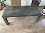 Greywash wagondelen houten tafel (200x95x77), Huis en Inrichting, Tafels | Eettafels, 50 tot 100 cm, 150 tot 200 cm, Gebruikt