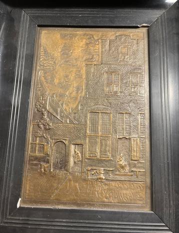 Zeldzaam bronzen reliëf van Johannes Vermeer (20e eeuw) beschikbaar voor biedingen