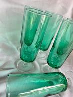 6 groene vintage flutes champagneglazen Luminarc France, Verzamelen, Glas en Borrelglaasjes, Ophalen of Verzenden, Zo goed als nieuw