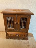 Antiek vintage hout sieradenkastje juwelenkastje ladekastje, Antiek en Kunst, Ophalen of Verzenden