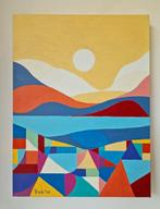 schilderij op doek met acryl, zelf geschilderd, Sint/Kerst?, Antiek en Kunst, Ophalen