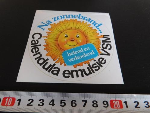 sticker Na zonnebrand Calendula emulsie VSM *, Verzamelen, Stickers, Zo goed als nieuw, Bedrijf of Vereniging, Ophalen