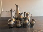 Set gemerkte tinnen kannen en vazen (9 stuks), Antiek en Kunst, Ophalen of Verzenden