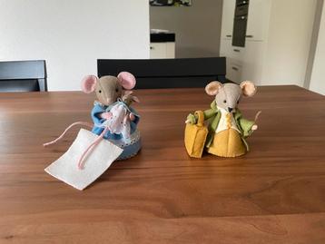 Mama en papa muis met baby (100% wol en vilt) beschikbaar voor biedingen