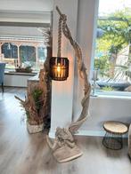 Landelijke staande lamp van drijfhout boomstam, Huis en Inrichting, Stoer sober robuust landelijk drijfhout, Nieuw, Ophalen of Verzenden