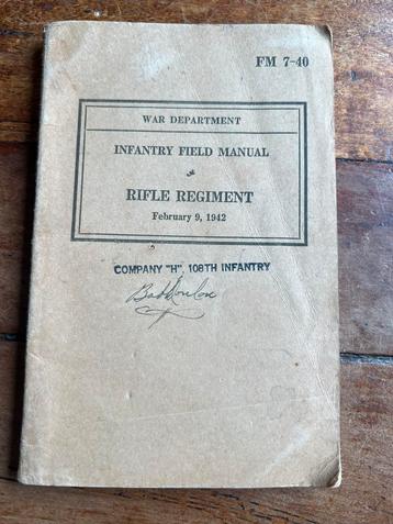 WO2 Amerikaans voorschrift rifle regiment 108th infantry reg beschikbaar voor biedingen