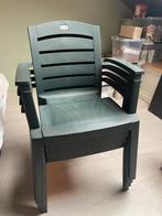 4 tuinstoelen stapelbaar, Tuin en Terras, Tuinstoelen, Ophalen, Zo goed als nieuw, Kunststof, Stapelbaar